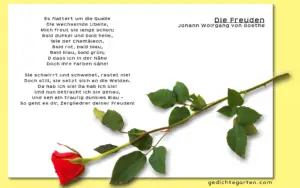 Die Freuden - Gedicht - Johann Wolfgang von Goethe