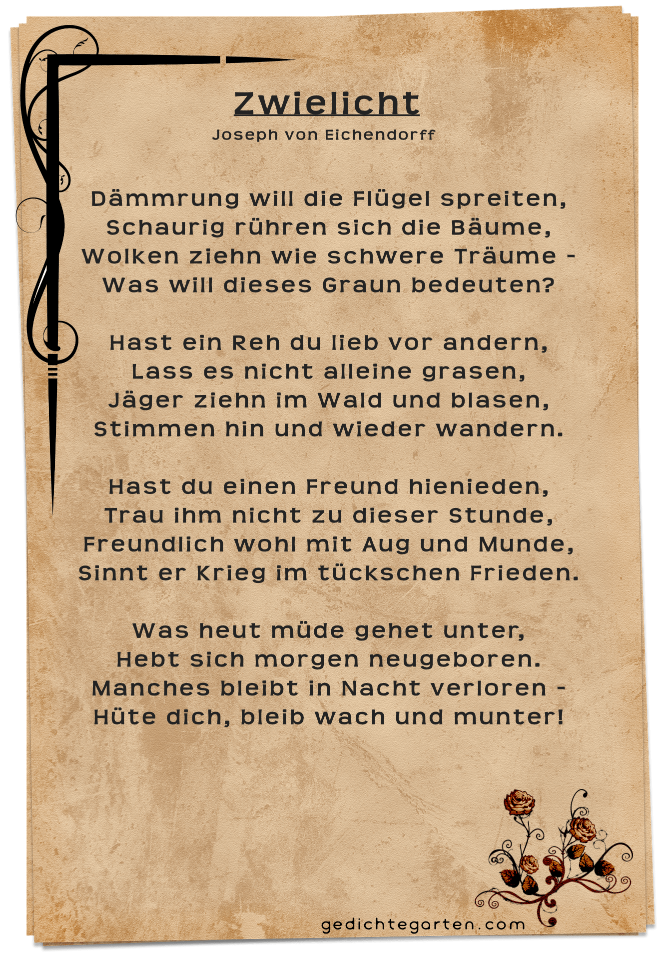 Joseph von Eichendorff Weihnachten Winter Weihnachtsgedicht 🌹