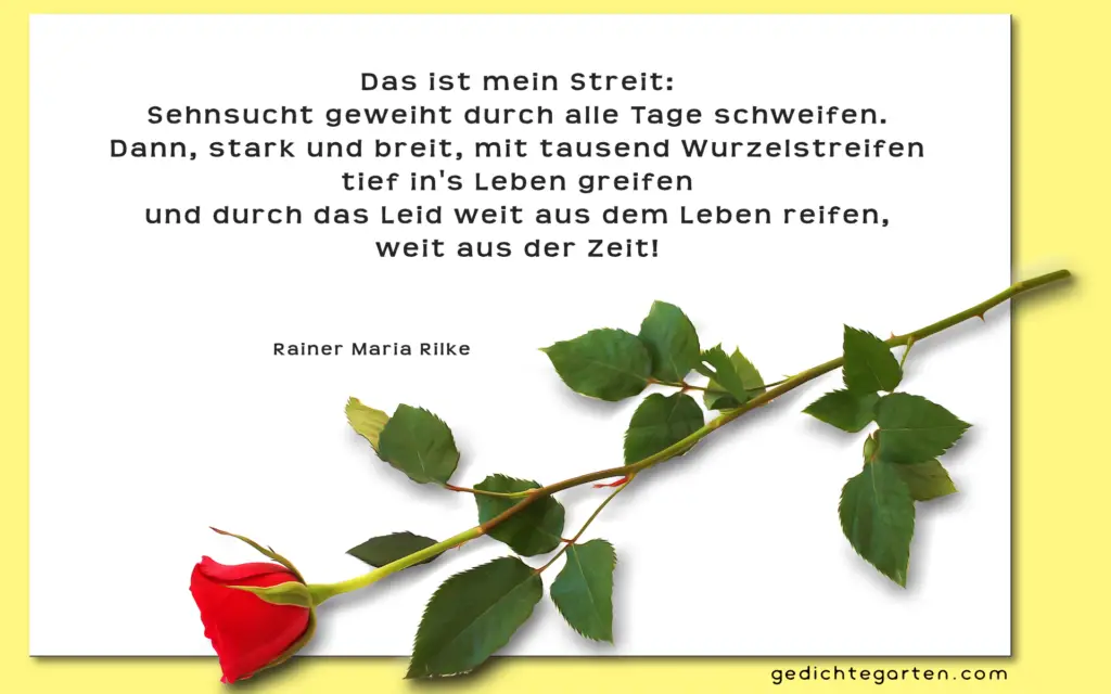 Gedicht über die Sehnsucht von Rainer Maria Rilke