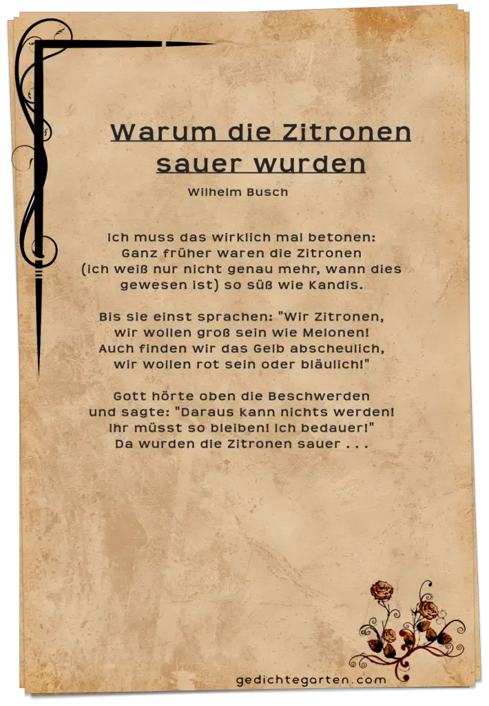 Heinz Erhardt - Gedicht - Zitronen