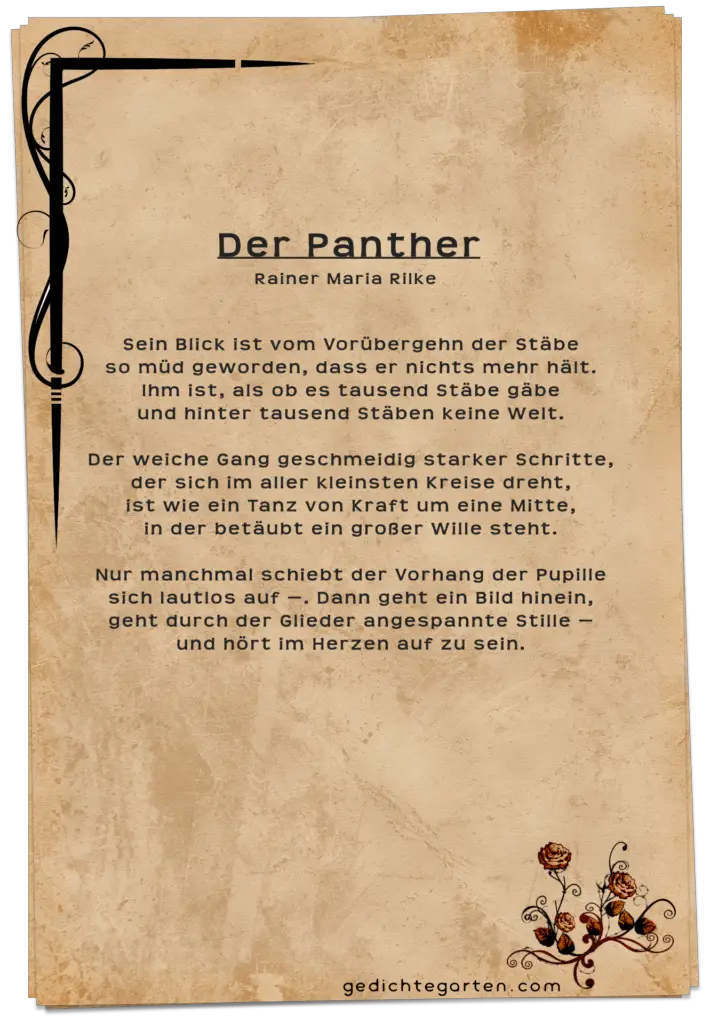 Rainer Maria Rilke - der Panther - Gedicht
