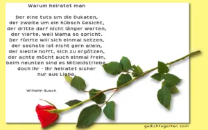 Gedicht - Warum heiratet man - Wilhelm Busch