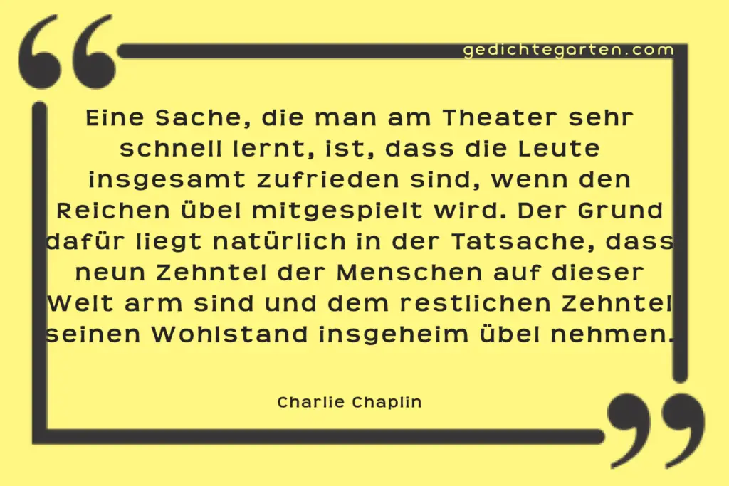 Am Theater - schnell lernt - Charlie Chaplin - Zitat