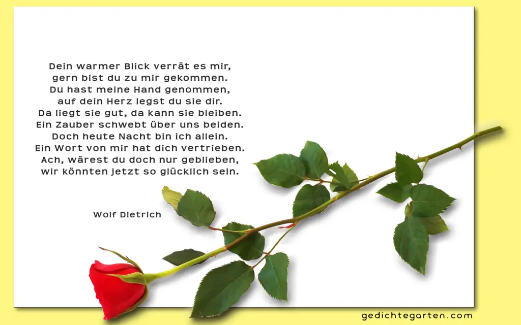 Dein warmer Blick - ein Romantisches Liebesgedicht von Wolf Dietrich