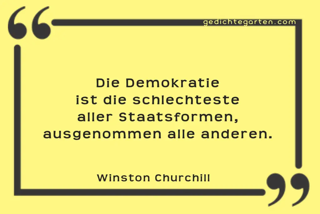 Demokratie schlechteste Staatsform - Winston Churchill - Zitat