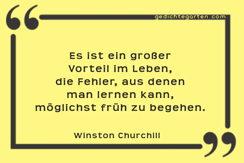Fehler - Vorteil - Leben - Winston Churchill - Zitat