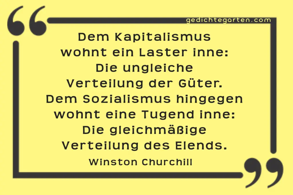 Kapitalismus - Sozialismus - Winston Churchill - Zitat