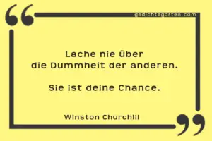 Lache nie über Dummheit - Winston Churchill - Zitat