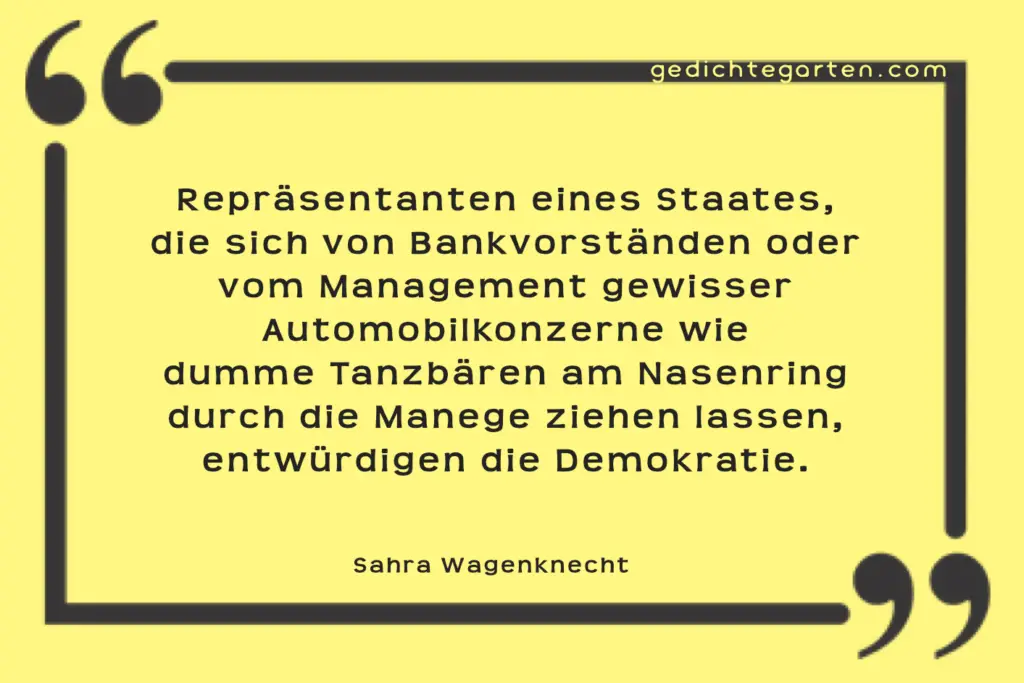 Repräsentanten des Staates - Sahra Wagenknecht - Zitat