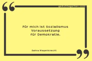 Sozialismus - Demokratie - Sahra Wagenknecht - Zitat
