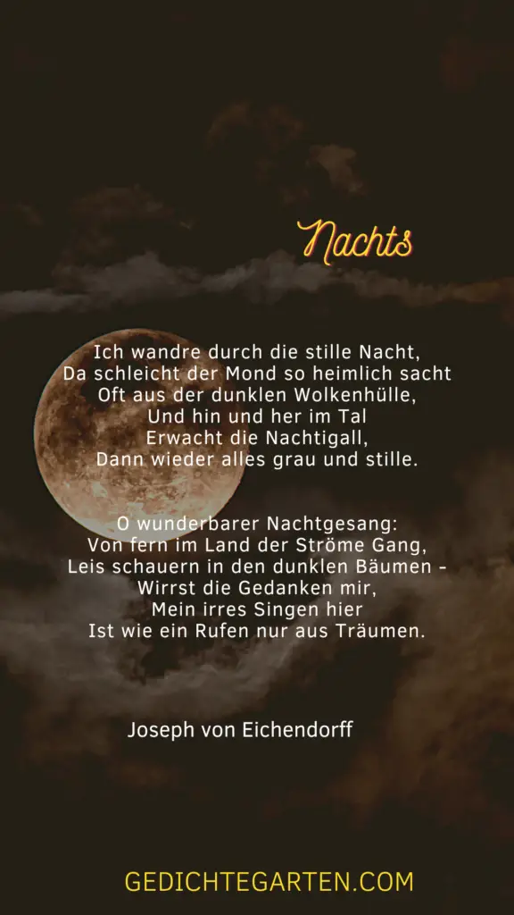 Nachts - ein Gedicht von Joseph von Eichendorff: