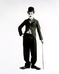Sir Charles Spencer Chaplin Junior in seiner berühmten Rolle im Film "Trumps"