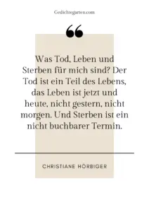 Christiane Hörbiger - Tod - Leben - Zitat