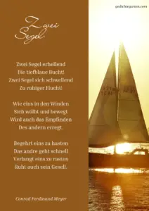 Zwei Segel - Gedicht von Conrad Ferdinand Meyer
