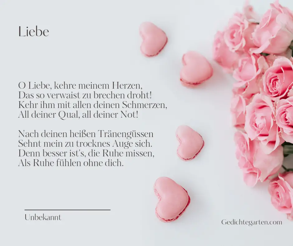 Liebe - ein Gedicht unbekannter Autor 