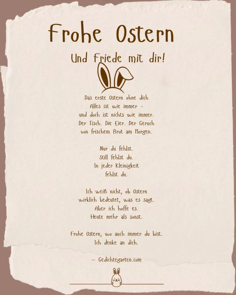 Ostergedicht Trauer: „Das erste Ostern ohne dich“ – wenn jemand fehlt