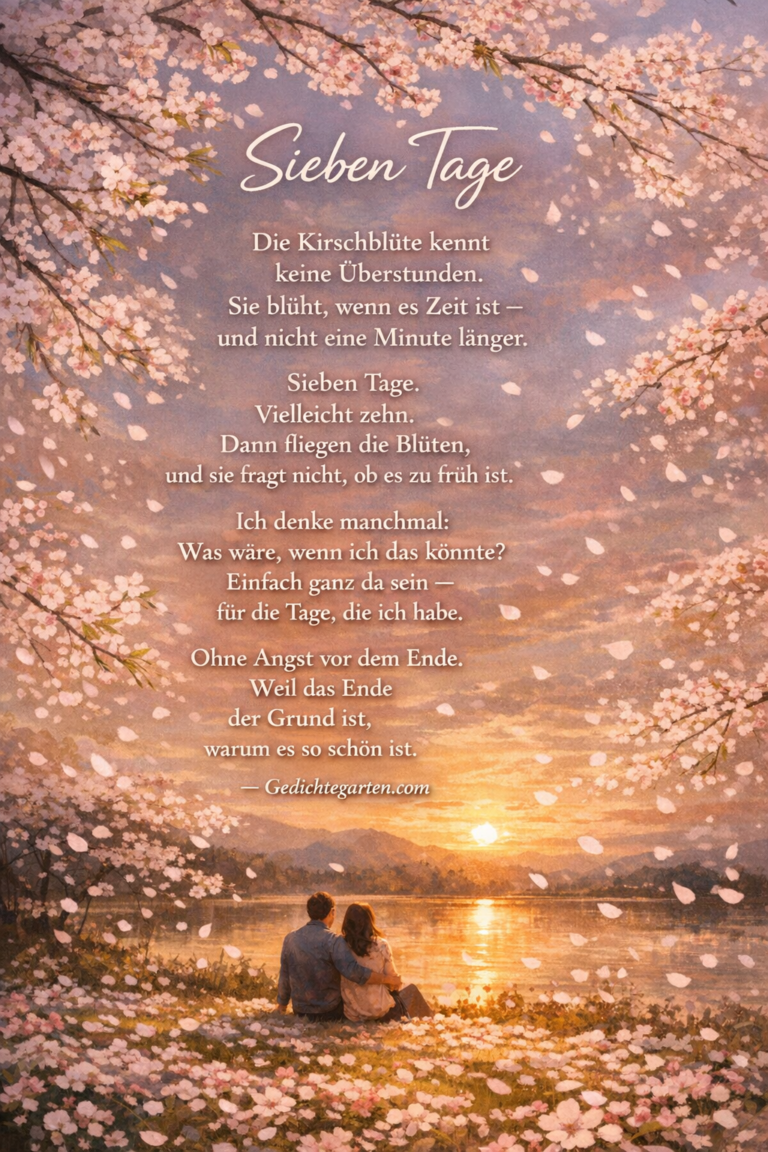 Kirschblüte Gedicht: „Sieben Tage“ – warum das Flüchtigste oft am tiefsten bleibt