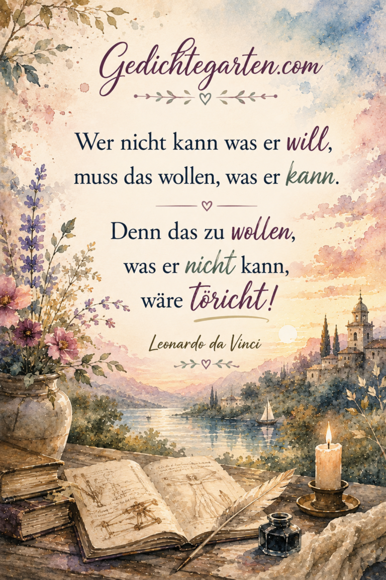 Leonardo da Vinci: „Wer nicht kann was er will“ – Ein kluger Rat fürs Leben