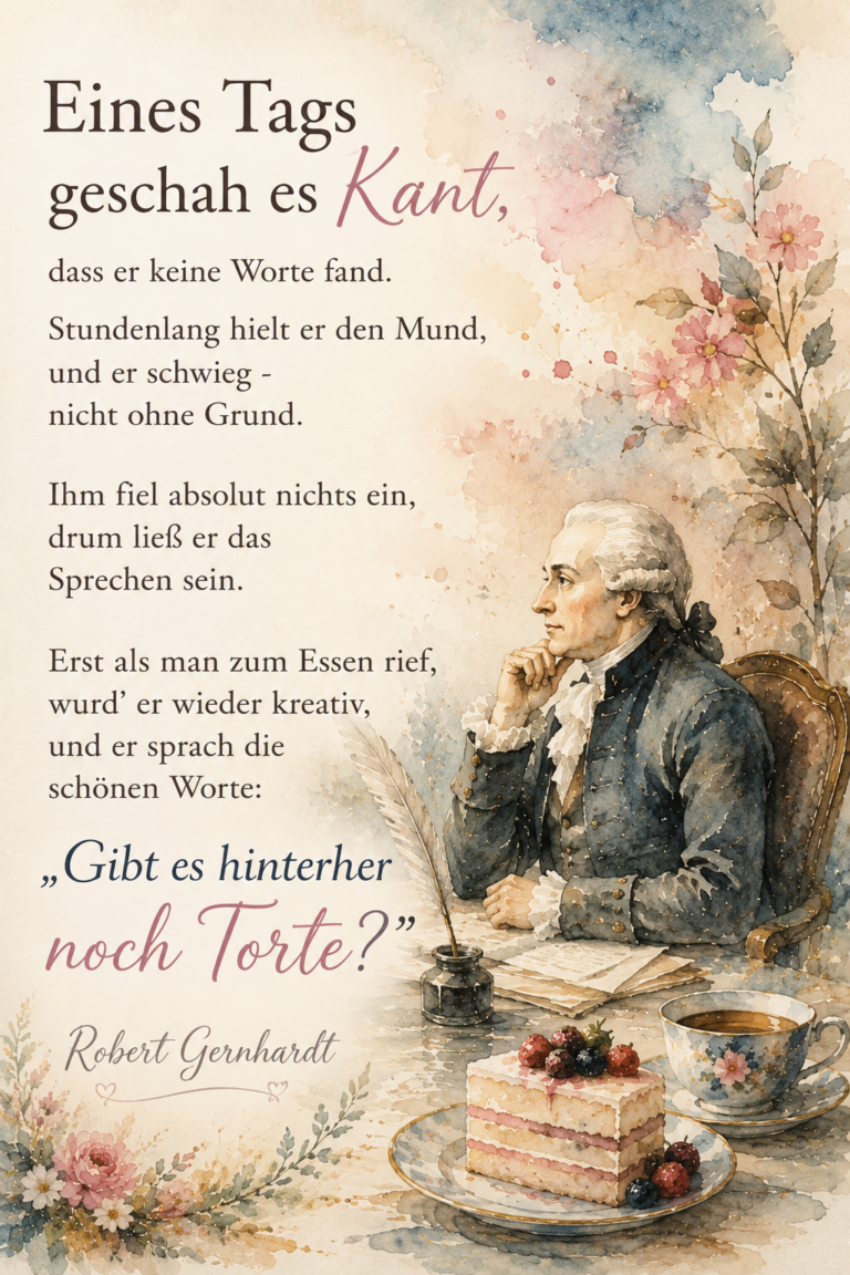 Eines Tags geschah es Kant – Robert Gernhardt | Gedicht