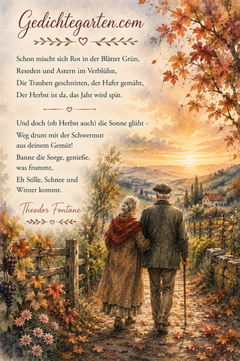 Theodor Fontane: „Spätherbst“ – Ein Gedicht über das Genießen der späten Tage