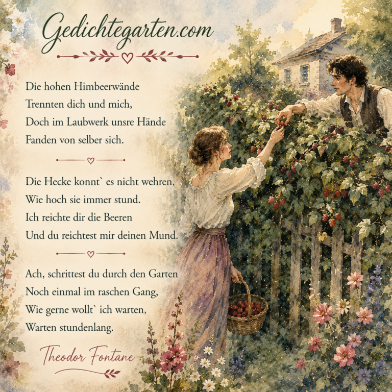 Theodor Fontane: „Im Garten“ – Ein zartes Gedicht über heimliche Zuneigung